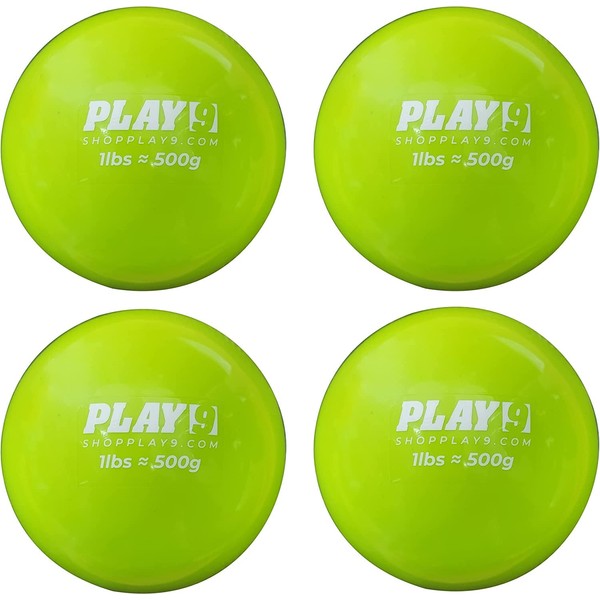 SHOP PLAY 9 Play9 Fastpitch Set of 4 Weighted Plyo Balls for Hitting - Heavy Soft Pilates & Medicine Ball Weighted Mini Ball - Ideal for Softball & Baseball
