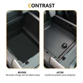 West-xingzhe Center Console Organizer Safe Lock Box Storage Compatible with Ford F150 2021 2022 2023 2024 2025 with 3 Digit Combo Password Interior F150 Anti-Theft Accessories, Black