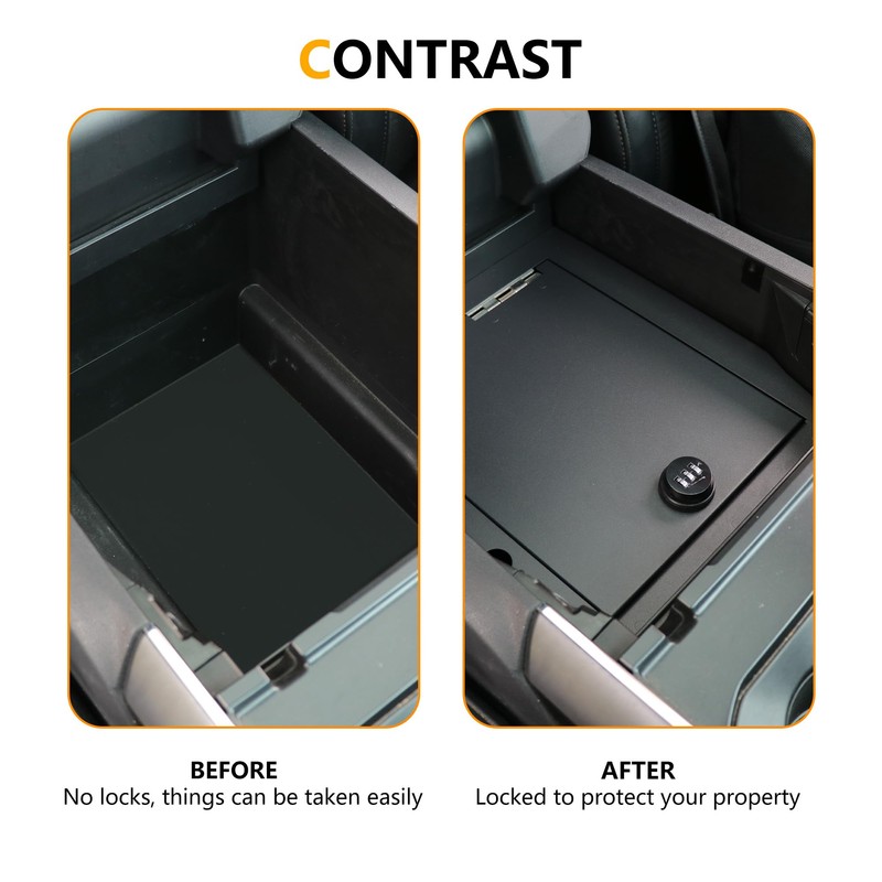 West-xingzhe Center Console Organizer Safe Lock Box Storage Compatible with