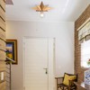 Flush Mount Ceiling Light Fixture with Pull Chain, Brass Star