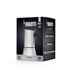 Bialetti New Venus Caffettiera in Acciaio Inox, Adatta all'Induzione, Argento, 4 Tazze,Silver