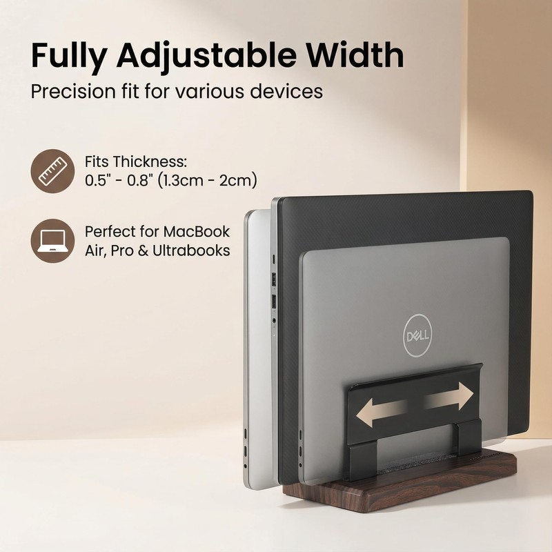 cowinational Vertical Laptop Stand for Desk - Adjustable Laptop Holder