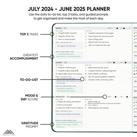 July 2025-2026 Planner 8.5 x 11 Pro Max - Dated Productivity & Academic 2025-2026 - Daily, Weekly & Monthly Planner With July Start Date - A4 - Productivity Store