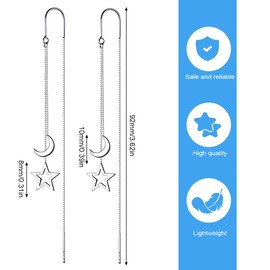 ZORVUJI Damen Ohrringe aus 925er Silber, hängende Ohrringe, asymmetrische Ohrringe Mond und Stern, elegante Damen-Schmuckstücke, besondere Ohrringe als Geburtstagsgeschenk