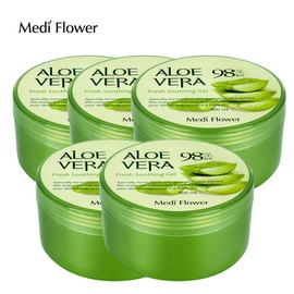 Medi Flower Aloe Vera 98 Fresh Soothing Gel 300mlx5 / 메디플라워 알로에 베라 98 프레쉬 수딩젤 300mlx5개