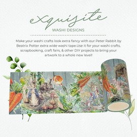 Peter Rabbit (Beatrix Potter) Extra Wide 10 cm /4 inch washi Tape. for scrapbooks, Crafts and Decorating. Extra Long Tape of 10 metres /394 inches!