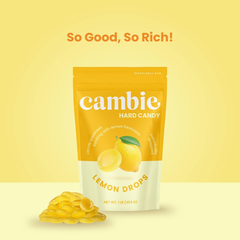 Cambie Lemon Drops Hard Candy - 1 Pound of Classic
