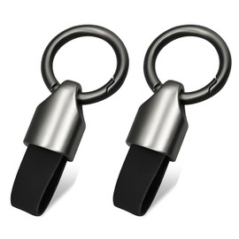 WQEDVN 2PCS Car Keyring, Car Key Chain, Key Ring Clips, Car Keychain,Car Key Chain Ring Clip for Men Woman Multifunctional Keychain Ring Holder(Black + Gun Black)