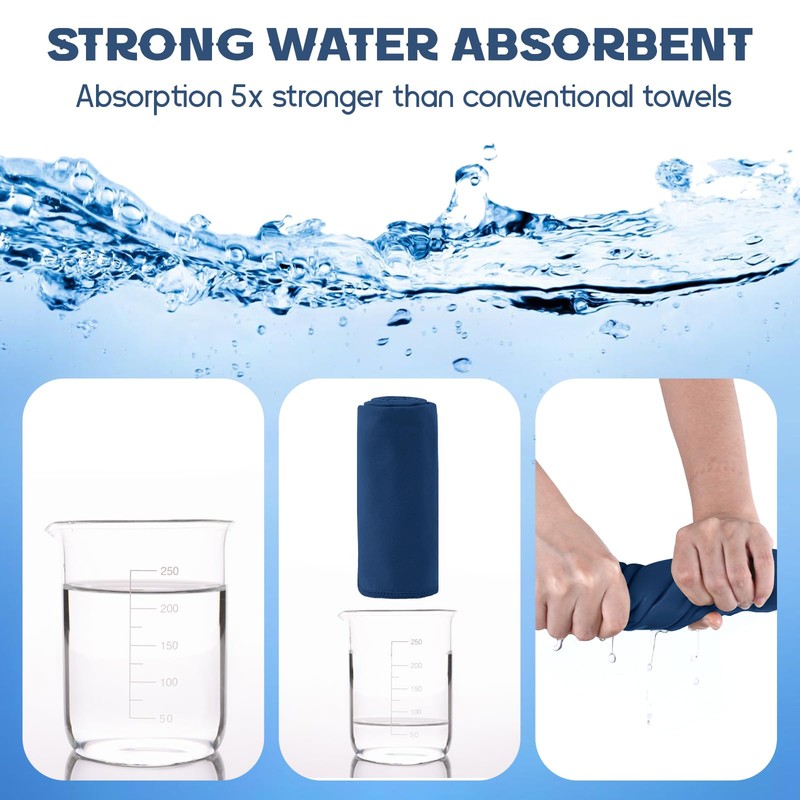 Sinand Microfibre towel 2 Pack |160x80cm+80x40cm| Ultra Lightweight Gym Towel,