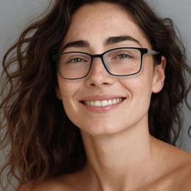 AJYADO 3.0 Strength Blue Light Readers, TR Titanium Unisex 2-Pack Rectangle Reading Glasses Women Men (Black/Blue)