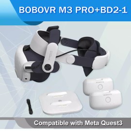 BOBOVR M3 Pro Twin Battery Combo Head Strap Compatible with Meta quest 3