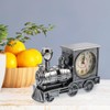 FAVOMOTO Grey Retro Train Clock Model Train Locomotive Clock Table