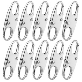 10pcs Zipper Clip Theft Deterrent, Dual Opening S Shaped Quick Disconnect Carabiner Zipper Locks Anti Theft Snap S Hooks Zipper Pull Replacement for Backpacks Camping Traveling Outdoor(Silver)