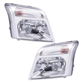 Front Headlight, For Ford Transit Connect 2010-2013 Halogen Headlight, 9T1Z13008C, FO2502296, 9T1Z13008D, FO2503296 Head Lamp Direct Replacement Assembly (Driver & Passenger Side)