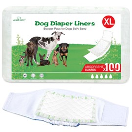 Dog Diaper Liners 130ct, Super Leak Proof and Absorption Disposable Dog Diaper Booster Pads for Female and Male Fit Most Reusable Pet Belly Bands, Wraps, and Period Diapers (X-Large，XL-130ct)