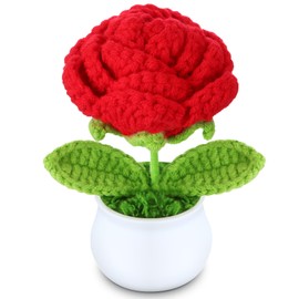 Vbepos Crochet Flowers Forever Roses Artificial Flowers Bouquet for Wedding Decorations, Birthday Gifts for Women, Christmas, Valentines Day Gifts for Her