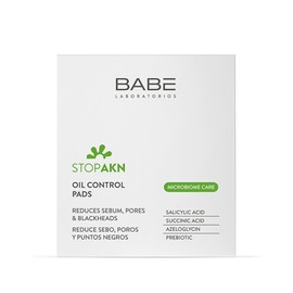 Babé Laboratories – Stop AKN Oil Control Pads | Reinigende und reinigende Scheiben | Akne-Behandlung | 60 Scheiben