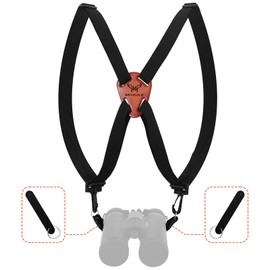 MOXULE Binocular Harness Strap X-Shaped - Adjustable Bino Chest Straps for All Binoculars Hunting,Hiking and Birding - Black