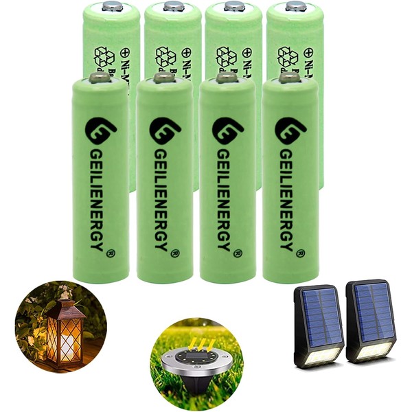 GEILIENERGY AA 1.2V Ni-MH Rechargeable Batteries, 600mAh Solar & Garden