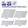 HW HAMWOO 16 Gauge Angled Finish Nails, 20-Degree,Galvanized Assorted Size