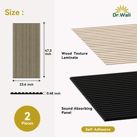 Wood Texture Wall Panel, Soundproof Wood Panels for Walls and Ceiling 47.2''x23.6'', Wood Wall Panels 3D Noise Sound Dampening Panels Wall Decor, Acoustic Sound Proof Wall Panels 2 Pcs - Rustic Wood