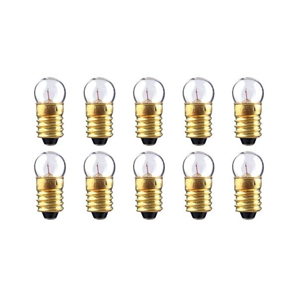 CEC Industries #233 Bulbs, 2.33 V, 0.6291 W, E10 Base, G-3.5 shape (Box of 10)