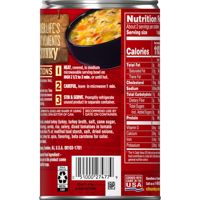Campbell's Chunky Soup, Smoked Turkey with White & Wild Rice