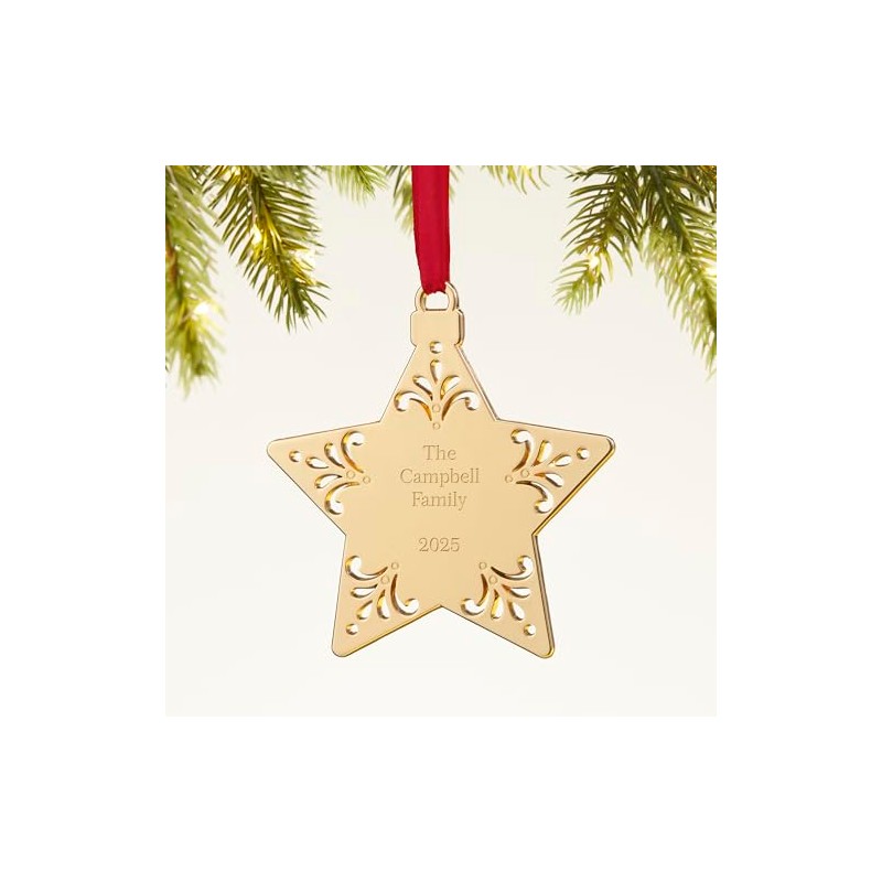 Personalization Universe Write Your Own Engraved Gold Star Ornament