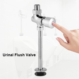 Urinal Flush Valve, Toilet Urinal Flush Valve Button Type Manual Delay Automatic Shutoff for Office Hotel Bathroom Toilet Practical Hand Pressing Flushing Tool
