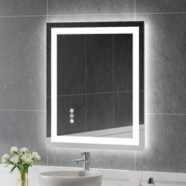 USHOWER USHOWER 24x32 Inch Modern LED Bathroom Mirror - Smart Backlit Vanity Mirror with Anti-Fog, Dimmable Lights, Wall Mounted, 1/5 Inch Tempered Glass