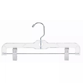 Only Hangers 12" Children's Clear Plastic Pant Skirt Hanger Box of 50
