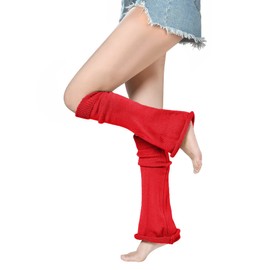 WODECASA Girls Kawaii Leg Warmers Knitted Flared Leg Sleeves Goth Crochet Baggy Cuff Ankle Heap Socks