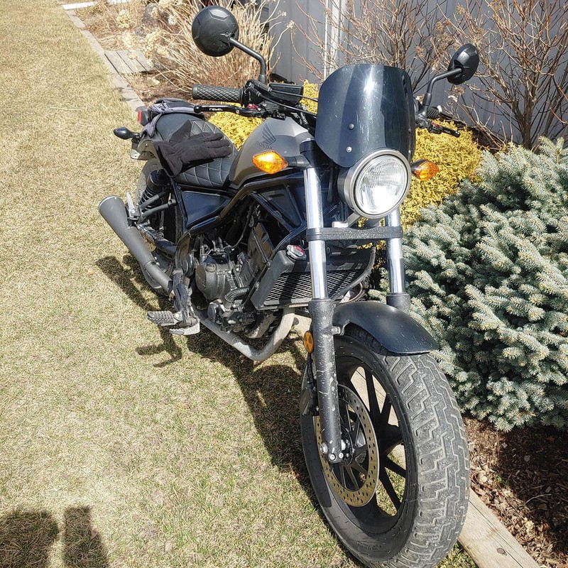 Lorababer Polycarbonate Windshield, Smoke, for Honda Rebel CMX 300, 2017-2024