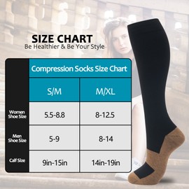 fenglaoda Compression Socks for Women Men 3 Pairs Graduated Compression Support Circulation Socks for Nurses