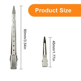 GNALIA Entebill Hair Clips 9 cm Silver Hair Clips Metal Hair Clips Hairdressing Supplies Alligator Clips with Holes for Hair Clips Women Girls Pack of 20