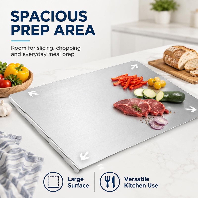 KANT Stainless Steel Workstation Cutting Board, Food Grade Large Metal