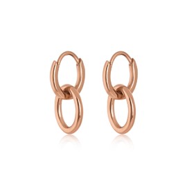 Akitsune Unity Earring for Women, Elegant 316L Stainless Steel Earring for Women, Waterproof and Hypoallergenic, 1.30 cm Long, Chain Hoop Earrings