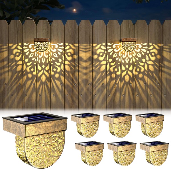 EKQ Solar Fence Lights 6 Pack Solar Step Lights Outdoor