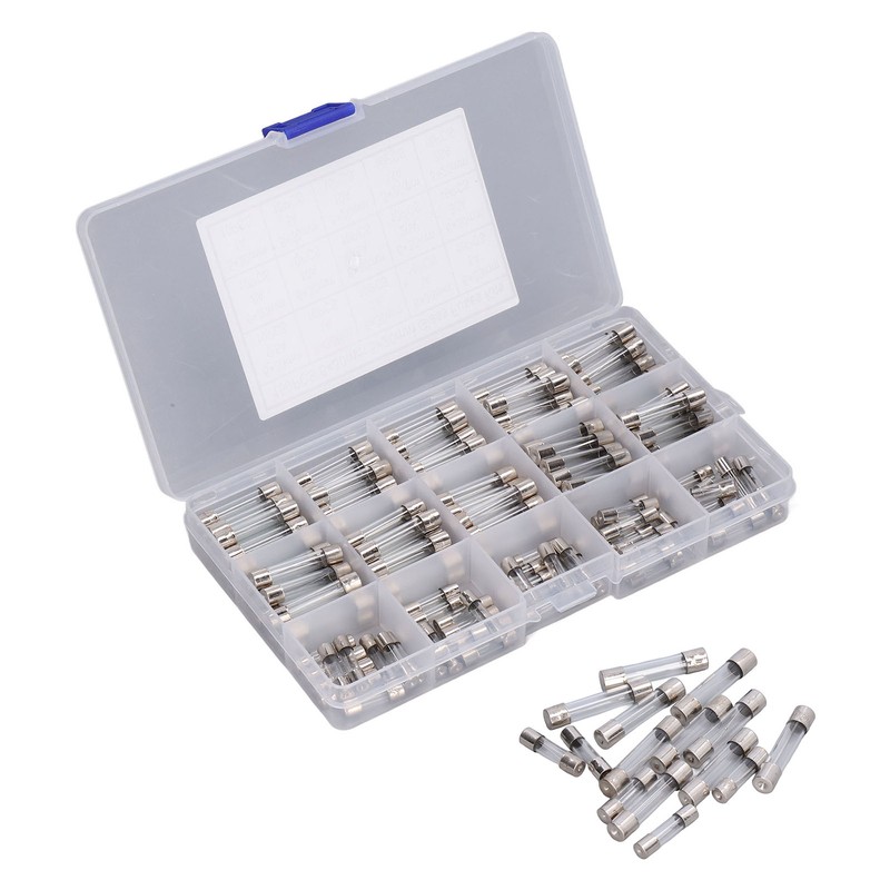 150Pcs Glass Fuses Alloy Tube Fuse Assorted Kit for Household