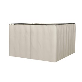 Outsunny 10' x 12' Universal Gazebo Sidewall Set with 4 Panels, Hooks/C-Rings Included for Pergolas & Cabanas, Beige