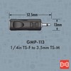 Hosa GMP-113 Adaptor, 1/4 Inch TS to 3.5 mm TS
