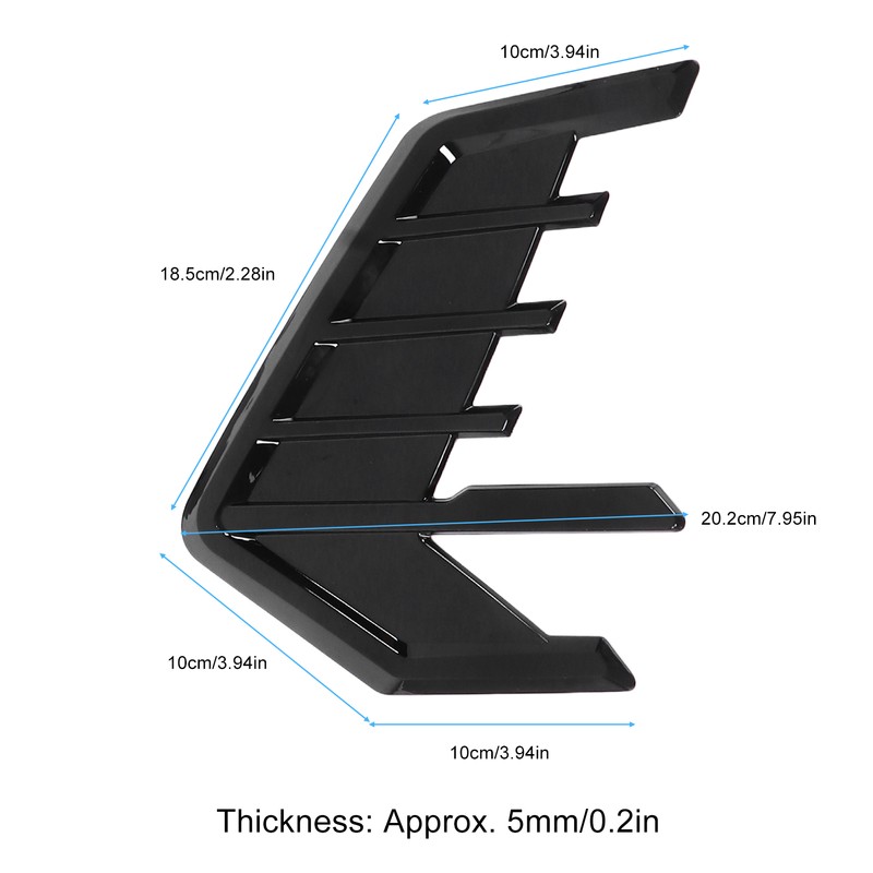 2Pcs/Set Car Side Cover Air Vent Trim Glossy Black Rubber