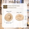 sourcing map 6Pcs Wooden Closet Rod Holders, Wardrobe Rod Brackets