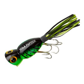 Arbogast Hula Popper Topwater Fishing Lure, Fire Tiger, G760 (2 in, 3/8 oz)