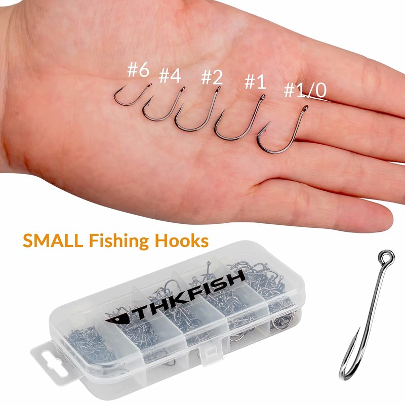 THKFISH 釣り針 スプリットショットフックドロップショットフック 小さな釣り針 淡水＃6＃4＃2＃1＃1/0 500個
