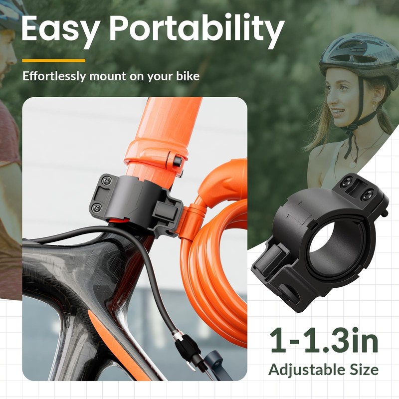 Titanker Bike Lock, Bicycle Lock 4 Feet Cable Lock 1/2