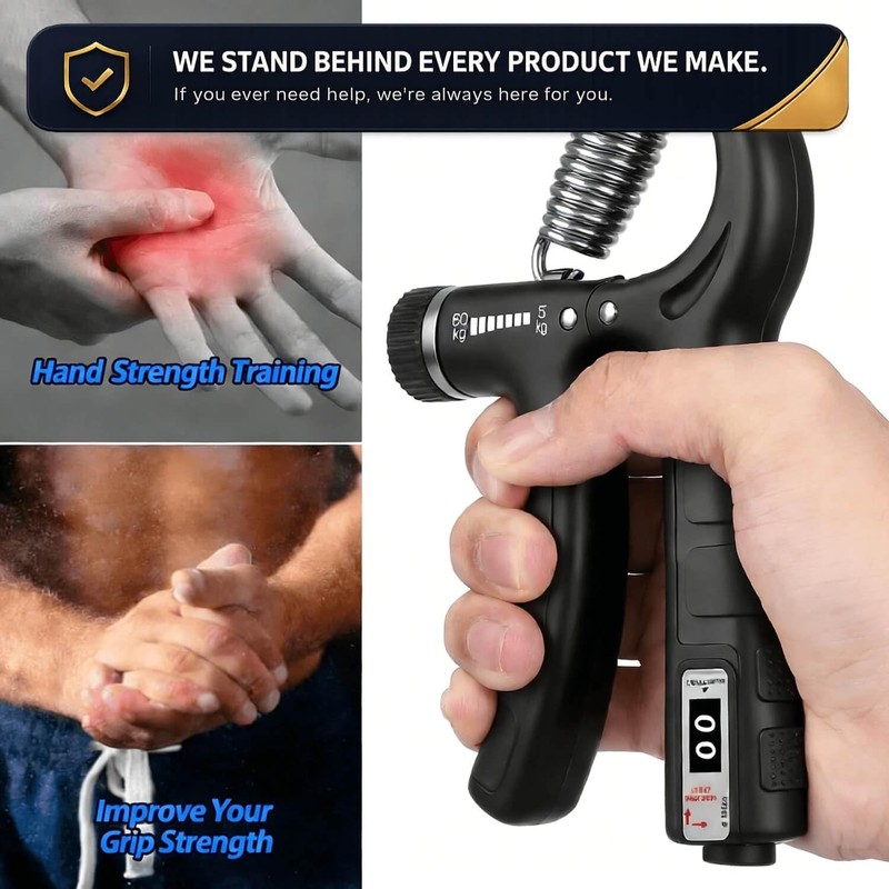 Hand Grip Strengthener, Finger Exerciser, Forearm Strengthener Kit - 7