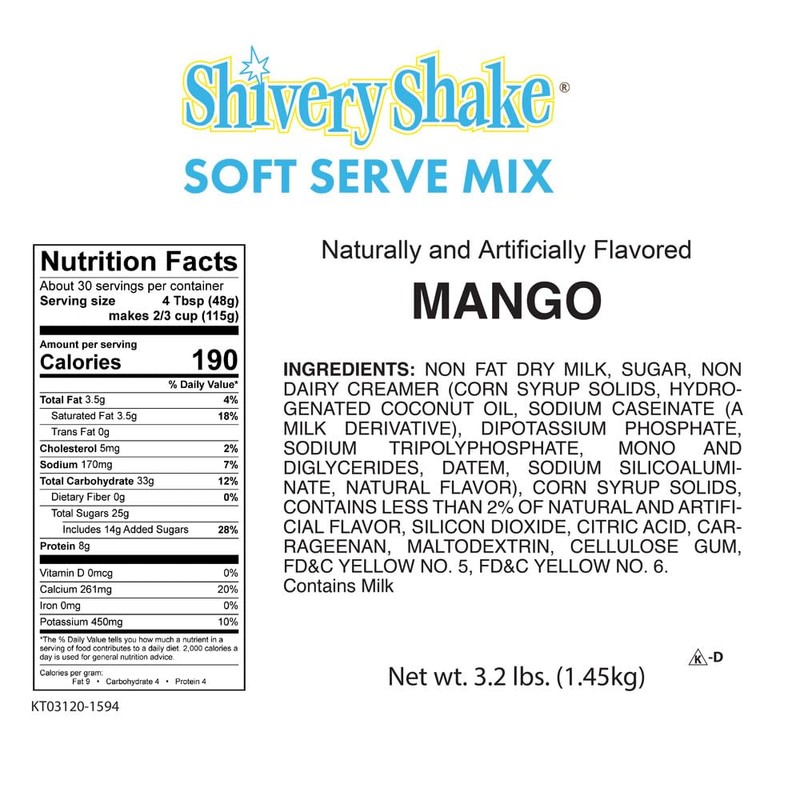 Shivery Shake Mango Soft Serve Ice Cream Mix