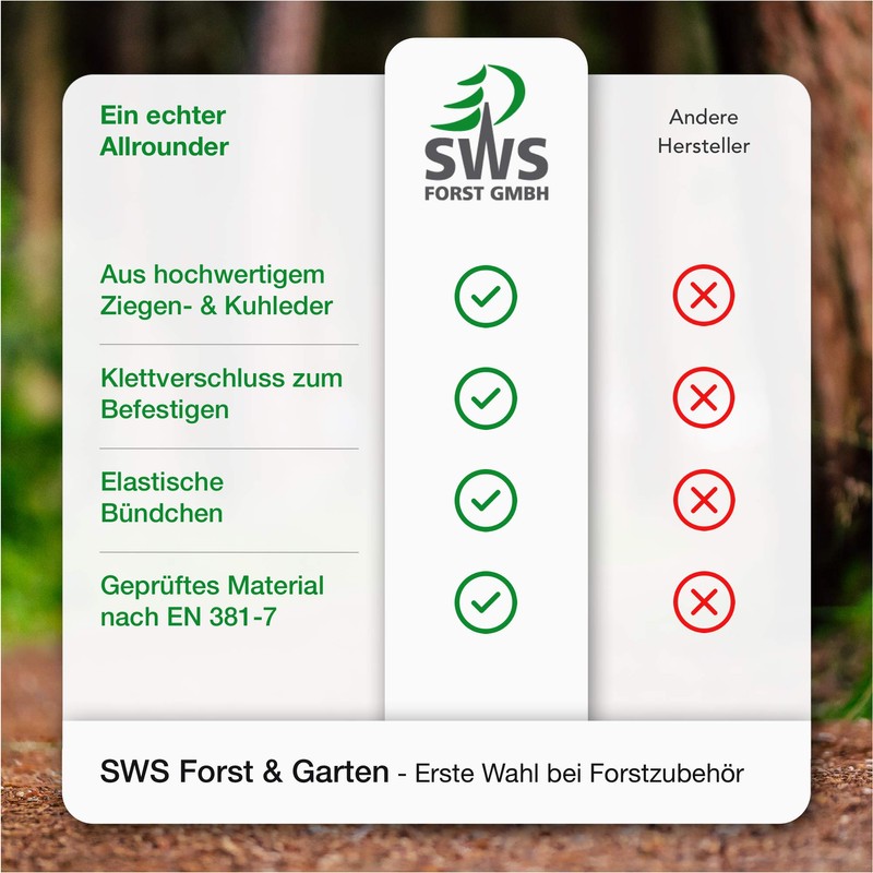 SWS Forst GmbH Leather Cut Protection Gloves Double-Sided Protection Forestry