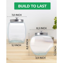 TidyFriend Glass Laundry Pod Container Angled Jar with Lid, Laundry Pod Storage Container for Washing Area Organization, Dishwasher Pod Container (Clear)